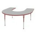 thumbnail image 1 of 60in x 66in Horseshoe Everyday T-Mold Adjustable Activity Table Grey/Red - Toddler Ball with Seven 14in Stack Chairs Red - Ball Glide, 1 of 2