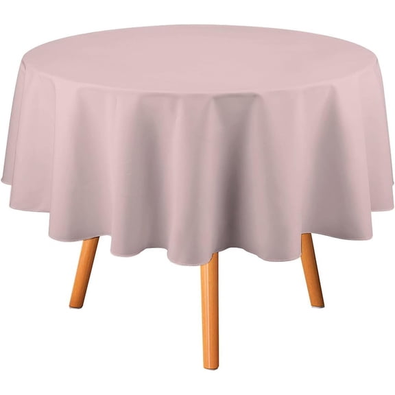 60inch Round Table Cloth, Modern Elegant Solid Blush Pink Tablecloths Washable Table Cover for Kitchen Dinning Party Tabletop Modern Decoration