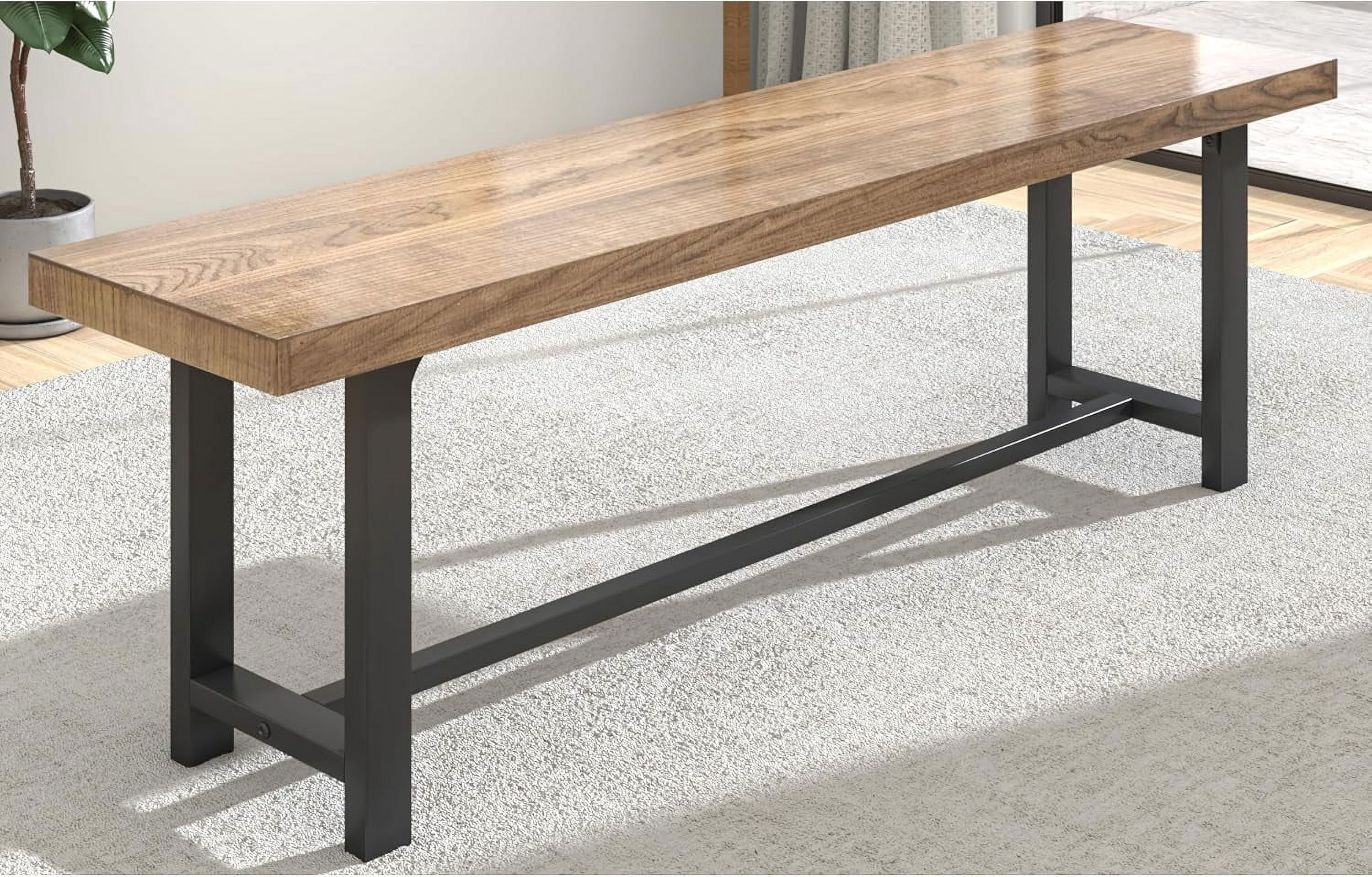 60inch Solid Wood Dining Bench,Farmhouse Decor Indoor Kitchen Table Bench, Entryway Shoe Rack ...