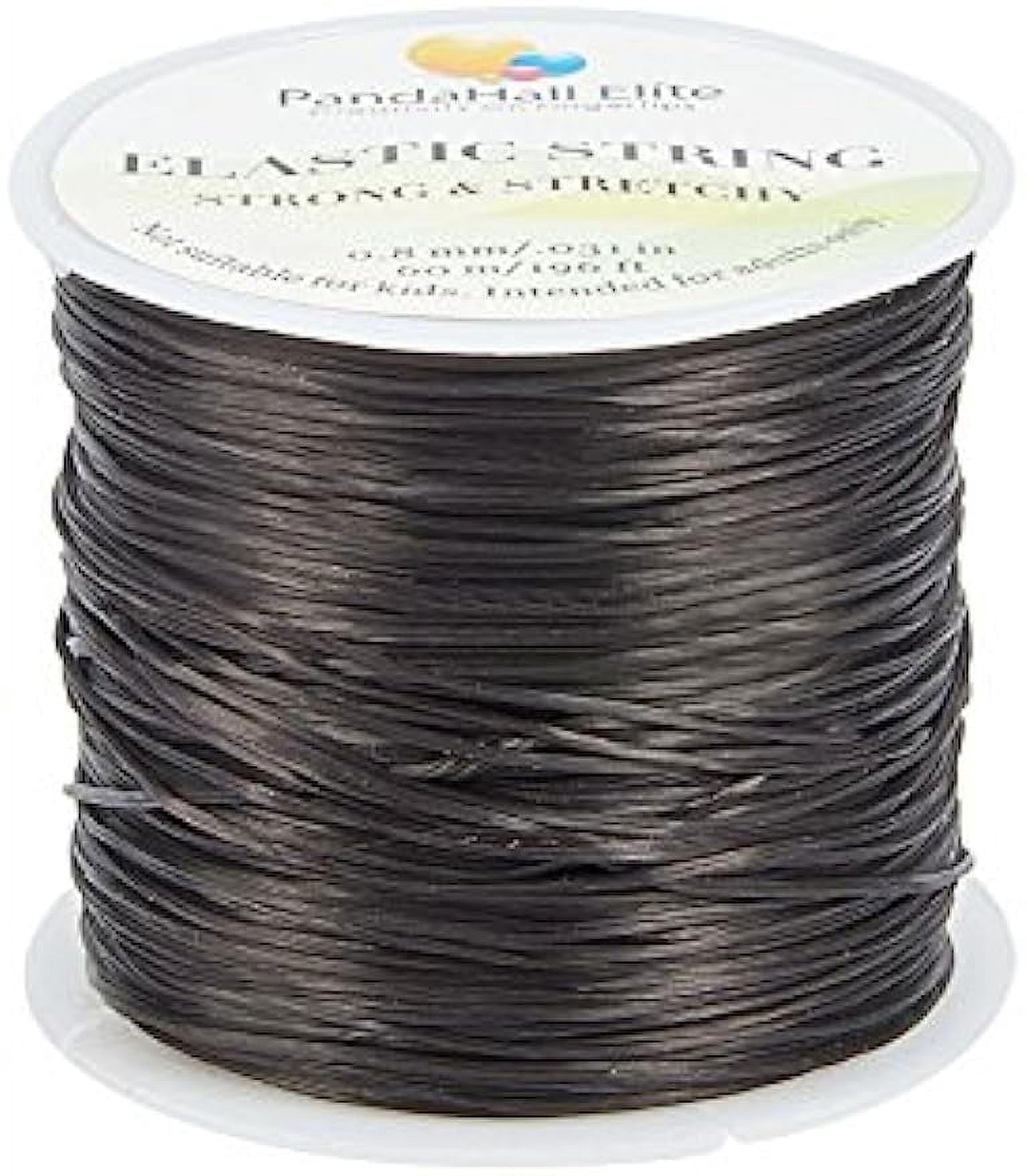 60m Black Elastic String Cord 0.8mm Polyester Stretch Thread Elastic ...