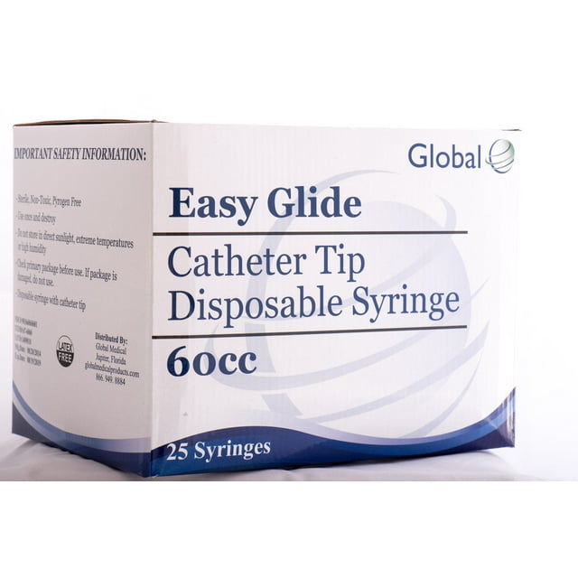 60mL Easy Glide Catheter Tip No Needle Box of 25