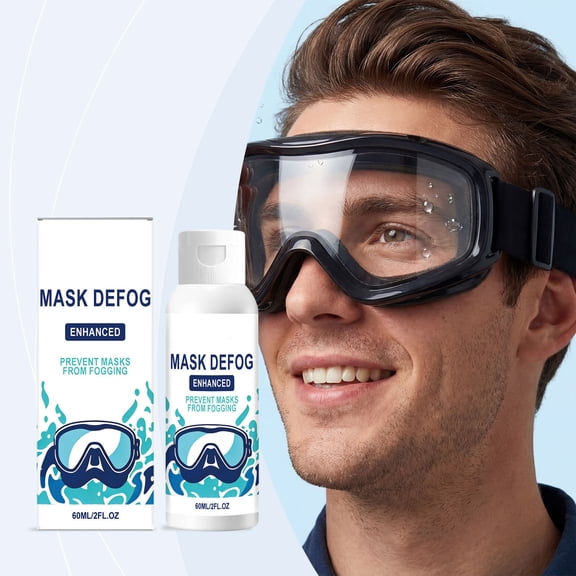 60ml Anti-Fog Spray for Diving Masks, Swim Goggles & Ski Goggles - Long-lasting Defogger for Clear Vision Underwater & Outdoors, Gentle on Lenses, Portable for Diving & Skiing Adventures
