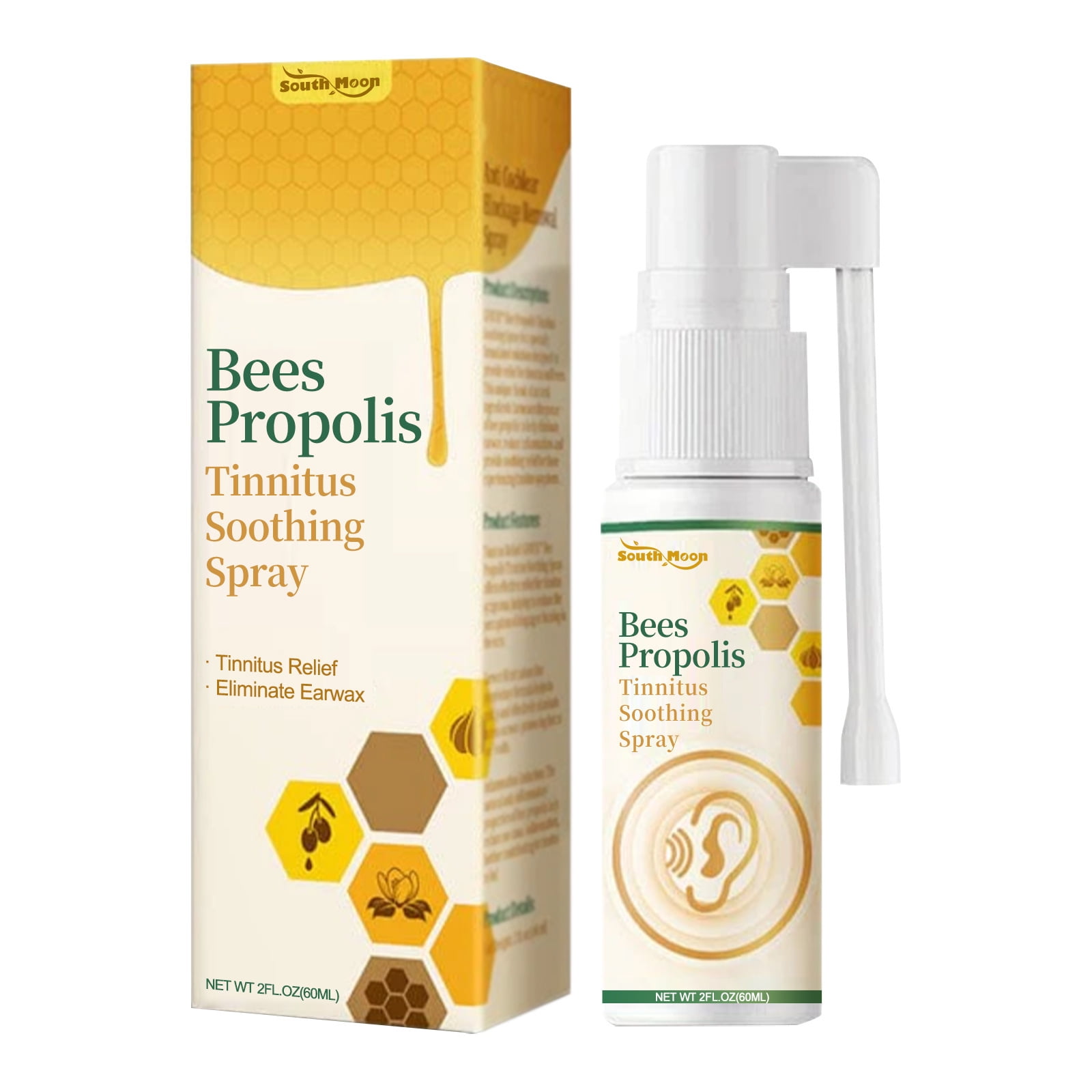 60ml Bees Propolis Tinnitus Soothing Spray Softening Earwax Spray Ear
