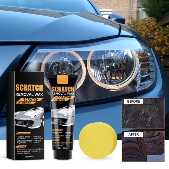 60ml Car Scratch Repair Cream, 9H Ceramic Polishing Coating Paste, Hydrophobic Water Stain Oxidation Bird Drop Removal Agent for Auto Paint Metal Plastic Rubber Leather Wheel Mirror Refurbishment