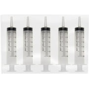 60ml Catheter Tip Syringe with Covers 5 Pack by Tilcare - Sterile Plastic Medicine Food Droppers for Children, Pets or Adults Latex-Free Oral Medication Dispenser - Large Feeding Tube Syringes
