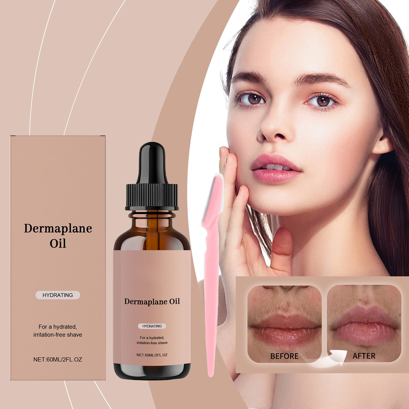 60ml,Dermaplane Razor for Women Face,Shave Oil,Shave Oil for Women ...