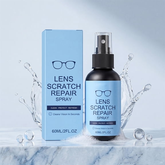 60ml Lens Scratch Repair Spray for Glasses Sunglasses and Optical Lenses, Fine Scratch Remover with 2-in-1 Cleaning and Protective Coating Function, Portable