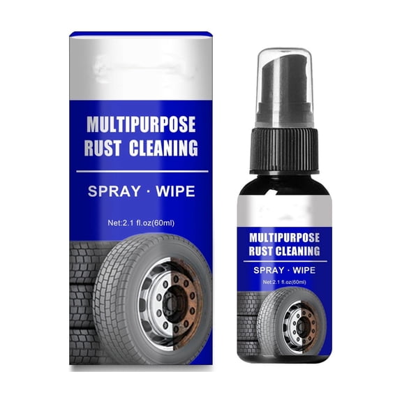 60ml Rust Cleaner with Penetrating and Lubricating Formula, Multi-Purpose Spray for Seized Bolts/Tools, Anti-Rust Protection for Wheels, Hinges, and Mechanical Components.