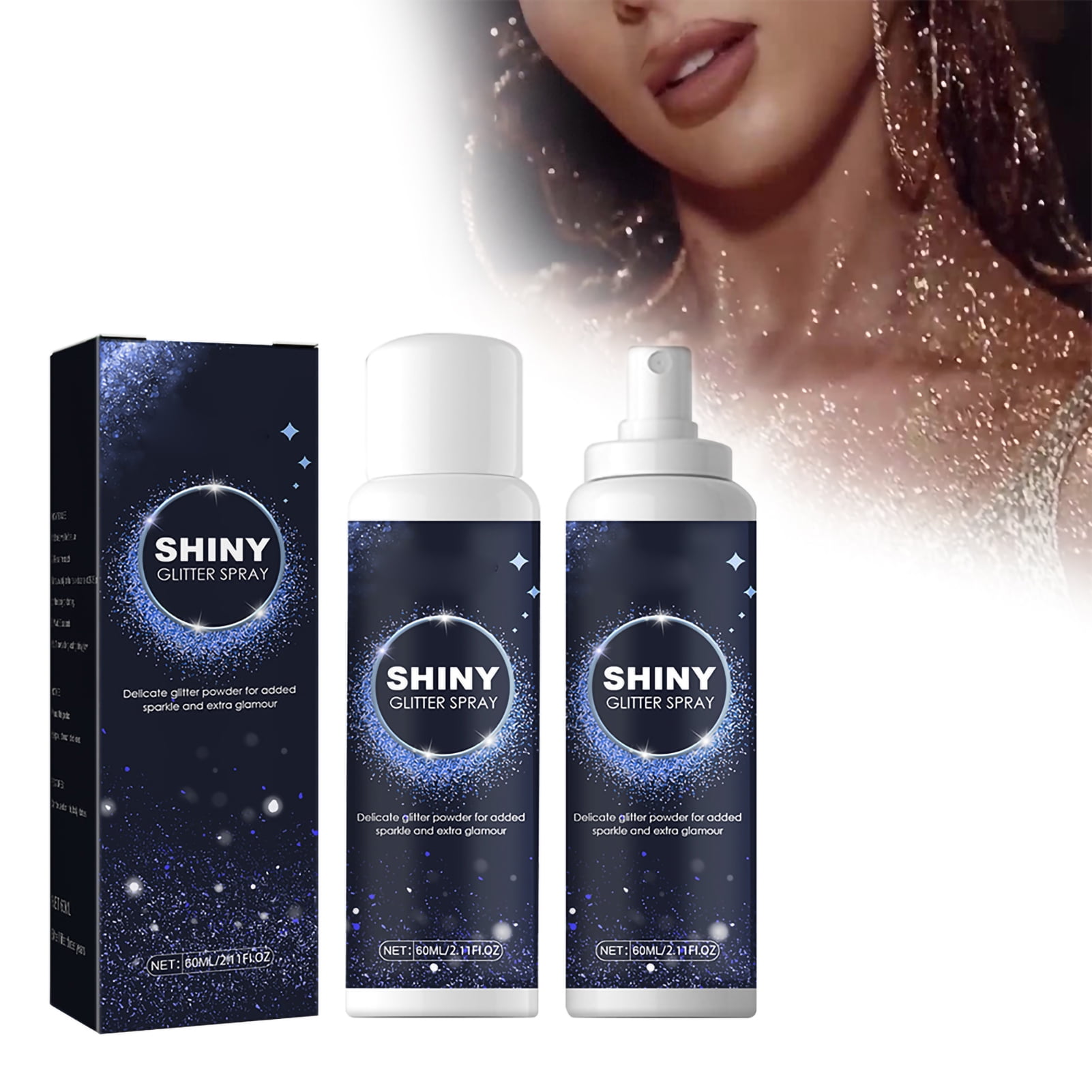 60ml Shiny Glitter Spray Glitter Hairspray for Women Glitter Powder ...