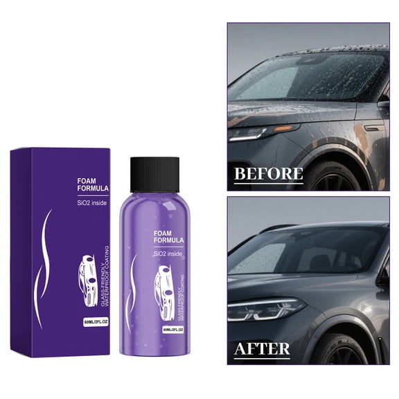 60ml SiOâ‚‚ Car Glass Water Repellent Coating, Rainproof Anti-Fog Agent for Windshields & Rearview Mirrors