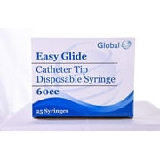 60ml Syringe Only with Catheter Tip - 50 Syringes Without a Needle by Easy Glide - Great for Medicine, Feeding Tubes, and Home Care