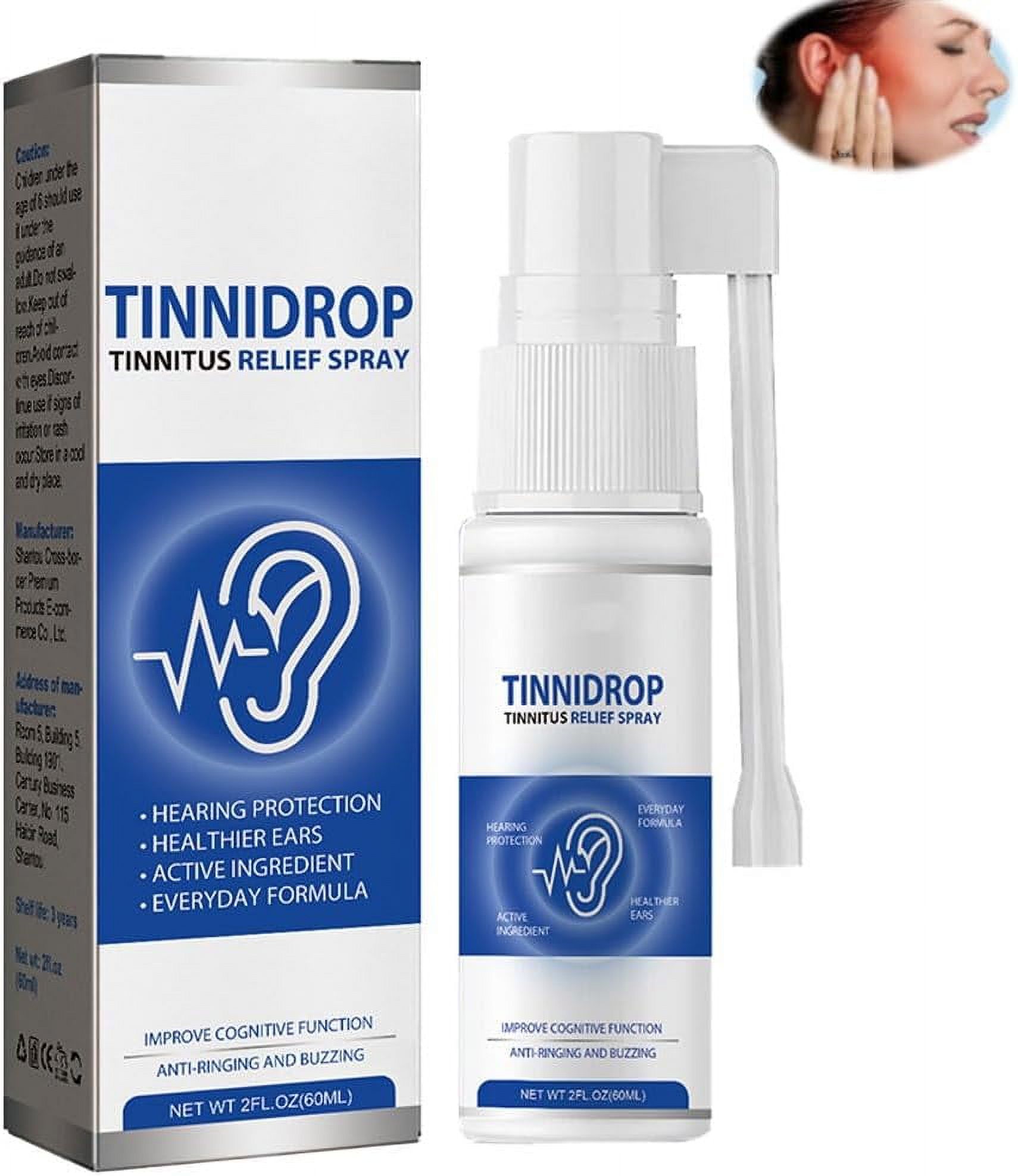 60ml Tinnitus Relief Spray Device Ear Tinnitus Relief for Relieves