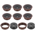 thumbnail image 1 of 60mm(2 3/8inch) Desk Grommet,8pcs Desk Cord Hole Cover Desk Cable Hole Grommet Cover Sturdy ABS Plastic Round Large for Cables Cabinets Desktop Equipment Wiring Organizing, Brown, 1 of 6
