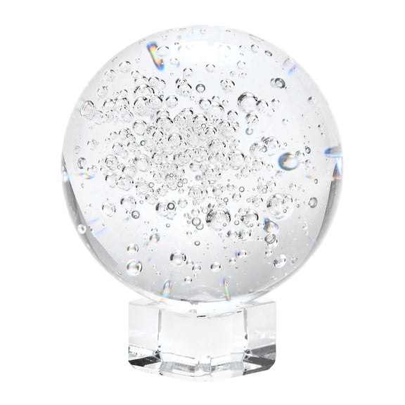 60mm/2.4 Inch K5 Crystal Bubbles Ball with Stand Ornament for Home Office Photography Clear