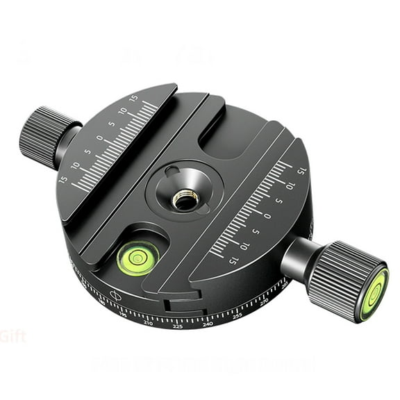 60mm 360 Panoramic Tripod Quick Release Clamp Mount, Aluminum Rotating Plate with 1/4 & 3/8 Threads, Universal Camera Mount for DSLR, Mirrorless & Tripods
