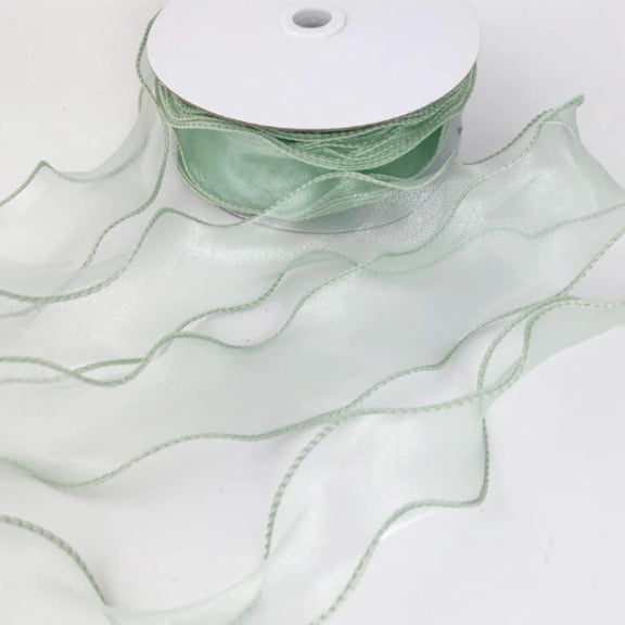 60mm 4.5meters Wave Fishtail Organza Ribbon Bow Material for Hair Ornament Gift Wrapping Decoration Flower Packaging Lace Ribbon