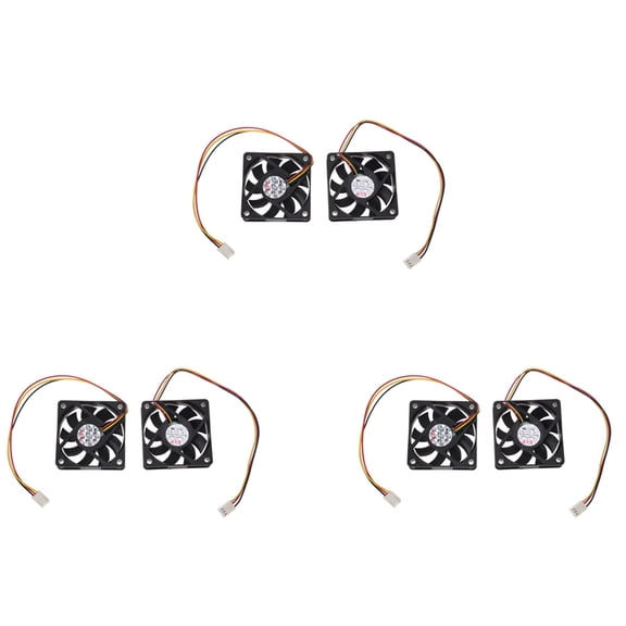 60mm 6cm DC 12V 3 Pin Computer Case CPU Cooler Cooling Fan Black 6 Pcs,6 x CPU cooling fan,Black