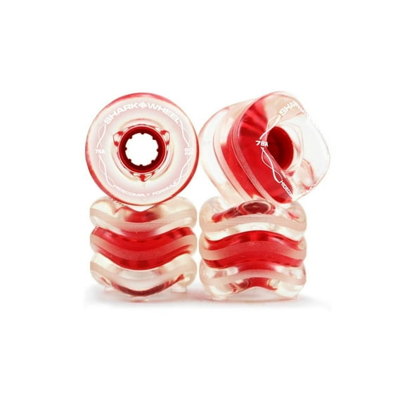 Shark Wheel 60mm, 78a Clear with Red Hub  Skateboard Wheels- Team Rider,  Signature Wheel Hidecomply