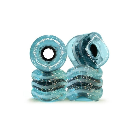 Shark Wheel 60mm, 78a Transparent Blue/Gray with Glitter - Team Rider, Signature Wheels Anna Oswald Skateboard Wheels