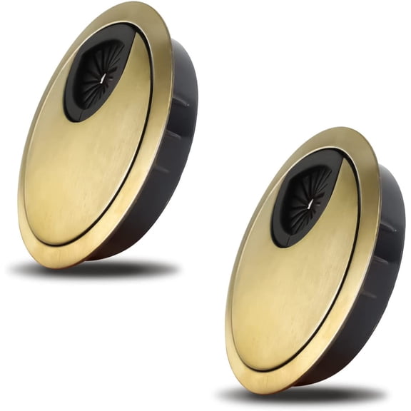 60mm Cable Pass through | Cable Hole Cover for Desks and Worktops | Material Zinc Alloy 2 Pieces (Bronze)   DKSFJKL
