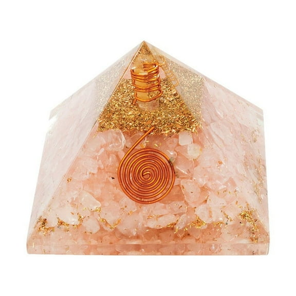 60mm Orgonite Rose Quartz Crystal Pyramid | EMF Protection Orgone Generator Reiki Healing | Space Clearing for Positive Energy