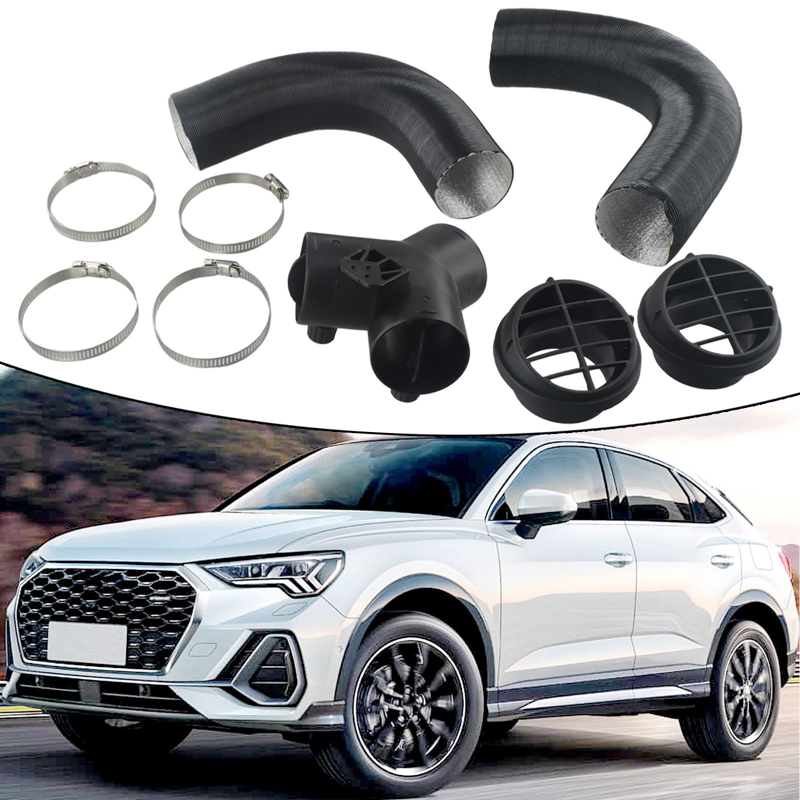 Flexible Aluminum Foil Diesel Heater Ducting Kit - 75mm Extension For Eberspacher, Webasto, Chinese 5KW Heaters