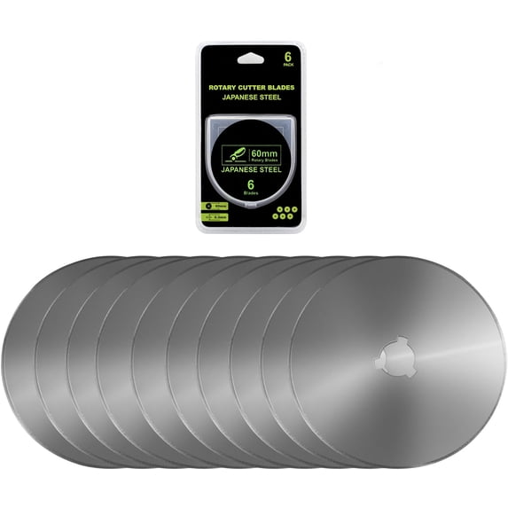 60mm Rotary Cutter Blades 10 Pack Replacement Blades Fits Fiskars, OLFA for Quilting Scrapbooking Sewing Arts & Crafts Sharp and Durable Cutter Blade