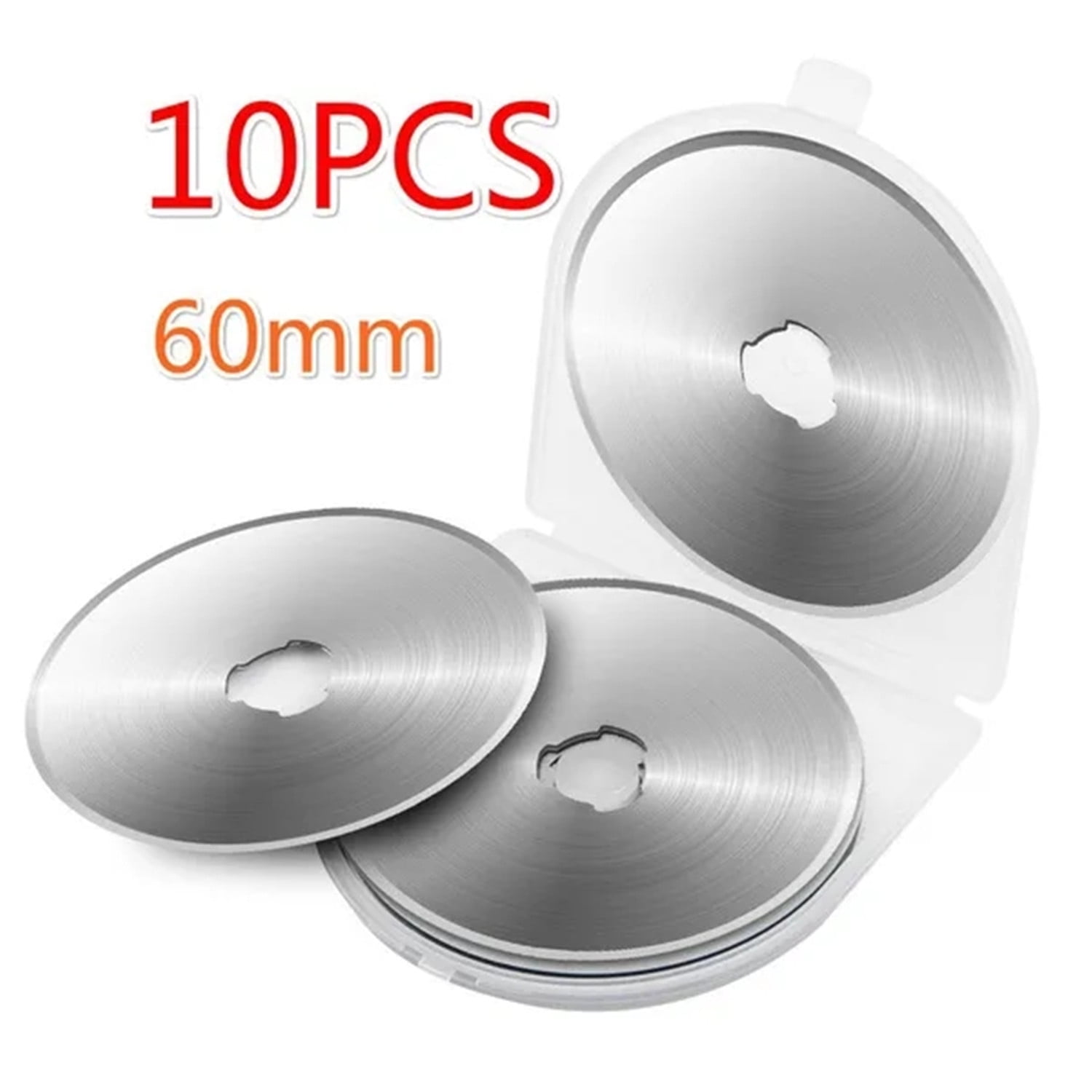 60mm Rotary Cutter Blades 10 Pack, Replacement Rotary Blade for Arts
