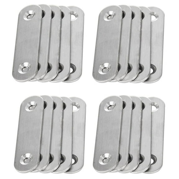 60mm x 16mm Straight Repair Joining Mending Flat Plate Bracket 20Pcs,20 x Mending Flat Plate,Silver