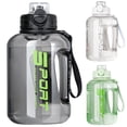 thumbnail image 1 of 60oz Sports Water Bottle, Transparent PC Water Bottle with Straw Portable Handle, Big Water Bottle for Sports Gym, 1 of 8