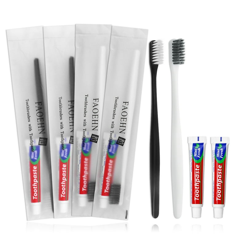 60pack Disposable Toothbrush with Toothpaste Set Toothbrush with 10g Toothpaste Individually Wrapped Travel Toothbrush Kit in Bulk Toiletries for