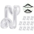 thumbnail image 1 of 60pc Clothes Hanger Connector Hooks, Clear Clothes Hanger Organizer Mini Space Saver Hangers Clothes Hanger Extender Cascading Connection Hooks for Wooden/Velvet/Metal/Plastic Hangers, 1 of 5