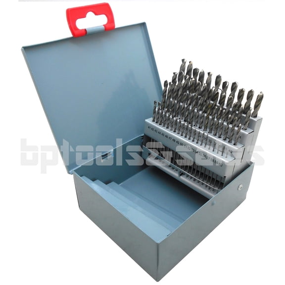 60pc DRILL BIT SET M2 HSS HIGH SPEED STEEL BITS NUMBERED #1-60 w/ METAL CASE