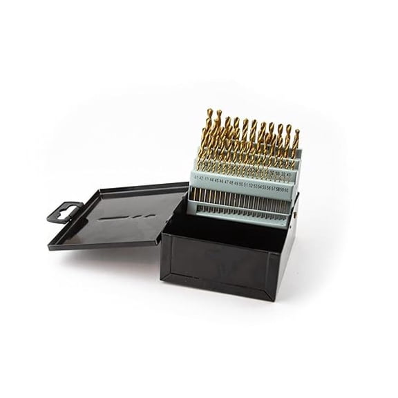 60pc Drill Bit Set HSS High Speed Steel Bits Numbered #1-60 Metal Case