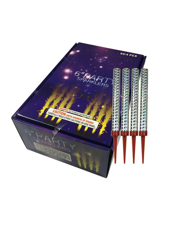 60pc Pack VIP Bottle Sparklers burns approx. 45 second - 15 packs of 4 Sparklers