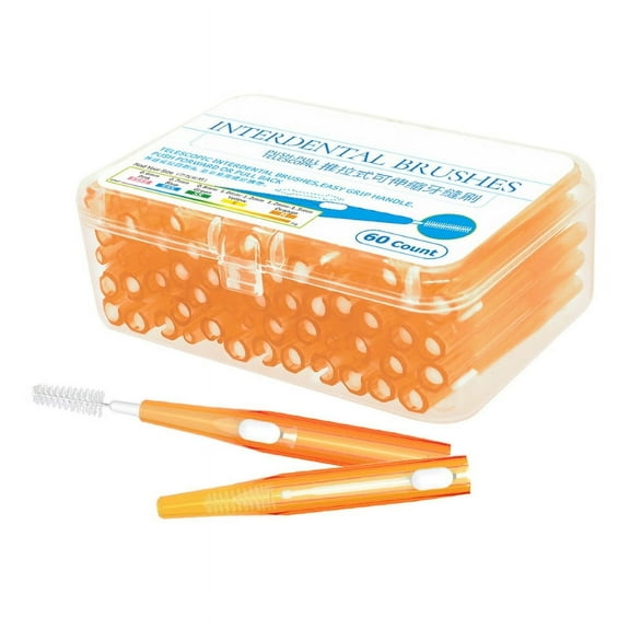 60pcs 0.6mm-1.5mm Interdental Brushes Teeth Soft Picks Floss Refill Dental Flosser Toothpick Cleaner Tooth Cleaning Tool