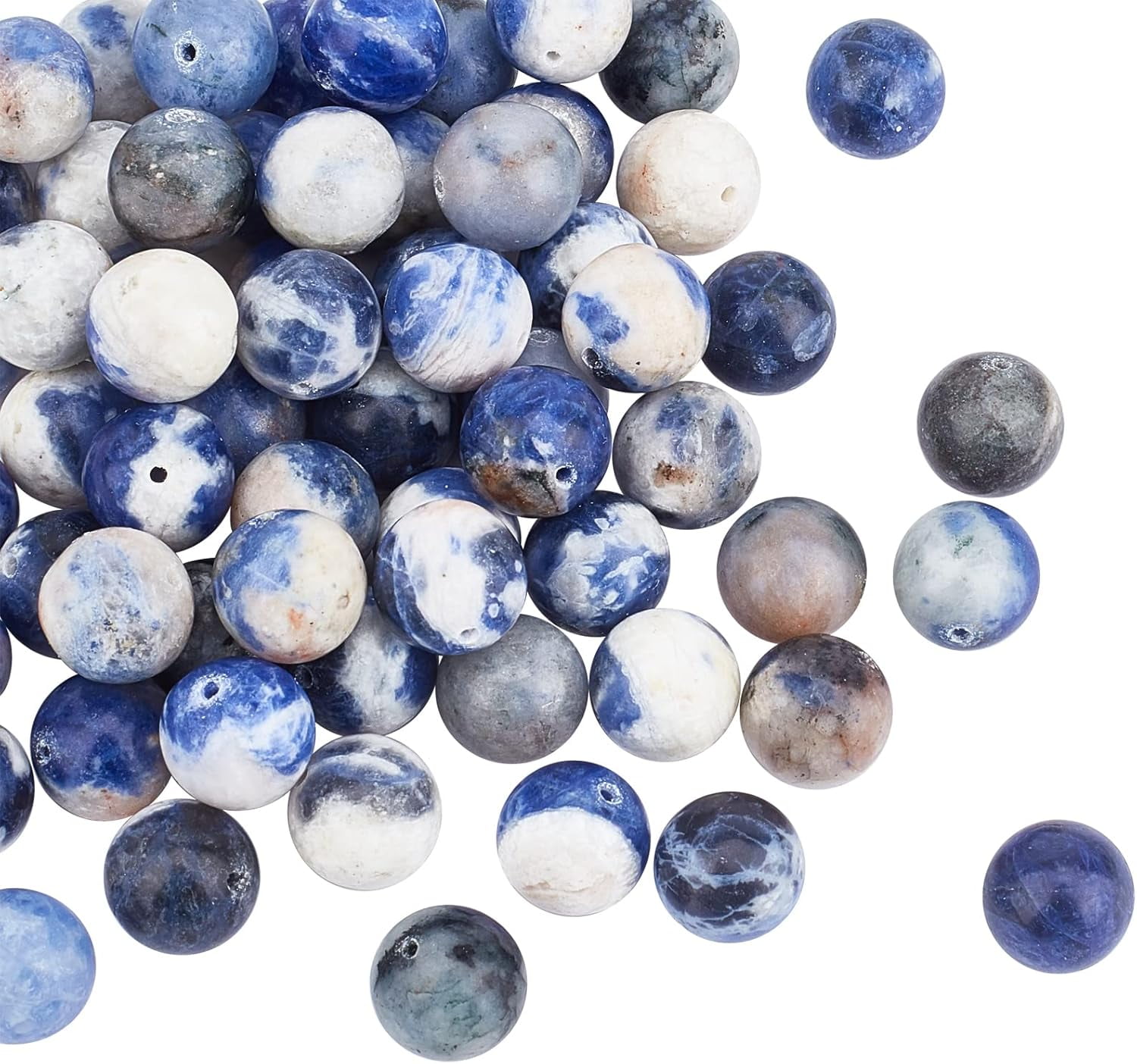 Natural Blue Sodalite Loose Beads – 8mm Round Stone Beads (45pcs) For Jewelry Making DIY Bracelets & Necklaces
