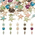 thumbnail image 1 of 60pcs 15 Styles Starfish Charms Enamel Shell Pendants Metal Spiral Shell Charms Ocean Seashell Dangle Charms Beads for DIY Making, 1 of 6