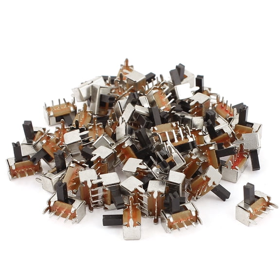 60pcs 2 Position 3Pins SPDT Right Angle Panel Mount Slide Switch DC 50V 0.8A