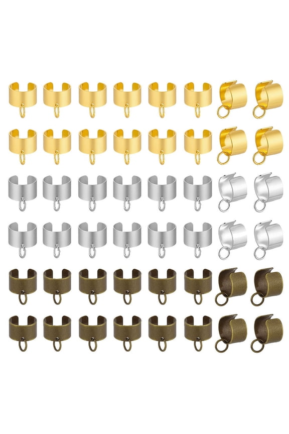 60pcs 3 Colors Brass Ear Cuffs Ear Clip Wrap Earring Clip on Earrings with Jump Rings Fake Helix Cartilage Cuff Adjustable Cuff Earrings