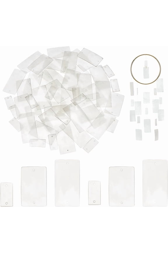 60pcs 3 styles Natural Shell Connector Charms Rectangle Slice Links White 30~60x15~30mm 20pcs/style