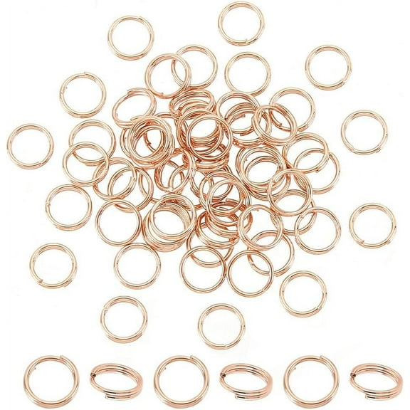 60pcs 304 Stainless Steel Split Rings Double Loops Jump Rings Rose golden 5x1mm Inner Diameter: 3.7mm Single Wire: 0.5mm