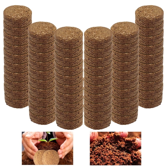 60pcs 40mm Compressed Coco Coir Fiber Potting Soil - Expanding Organic Seed Starting Plugs for Planting, 1.57" Pellets