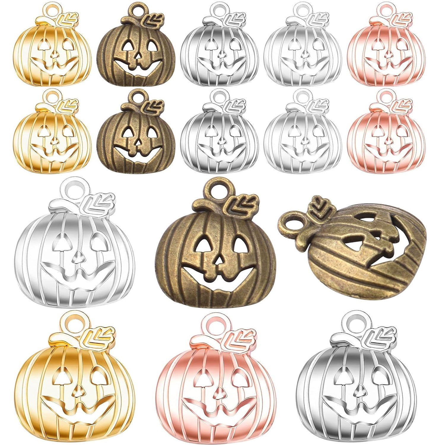 36 Pcs Halloween Enamel Charms - Bat, Ghost, Pumpkin & Lantern Charms For Jewelry Making