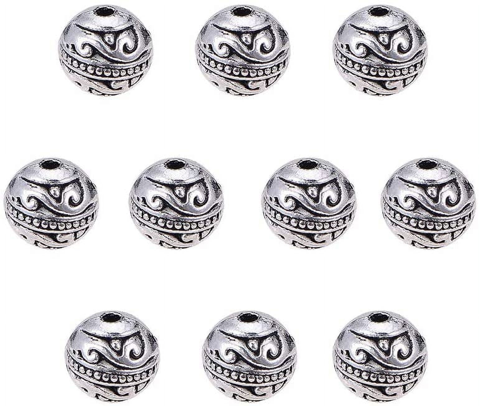 Plantina Plated Coler Brass Pewter Metal Spacer Beads Large 8mm Round Hole  For Jewelry Making ID 26990 By Boodsnice From Beadsnice, $3.01