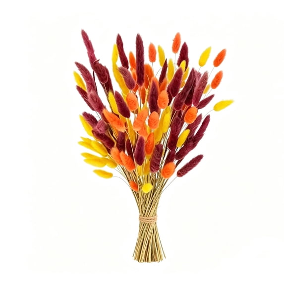 60pcs Artificial Bunny Tail Pampas Grass Dried Flowers Boho Flowers Wedding Decor Dry Flowers for Vase Decoration