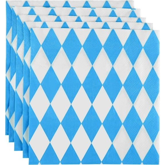 60pcs Bavaria Napkins for Oktoberfest Party Decoration - 33x33cm Disposable Paper for Munich Beer Tents Table Decoration - German Beer Festival Supplies