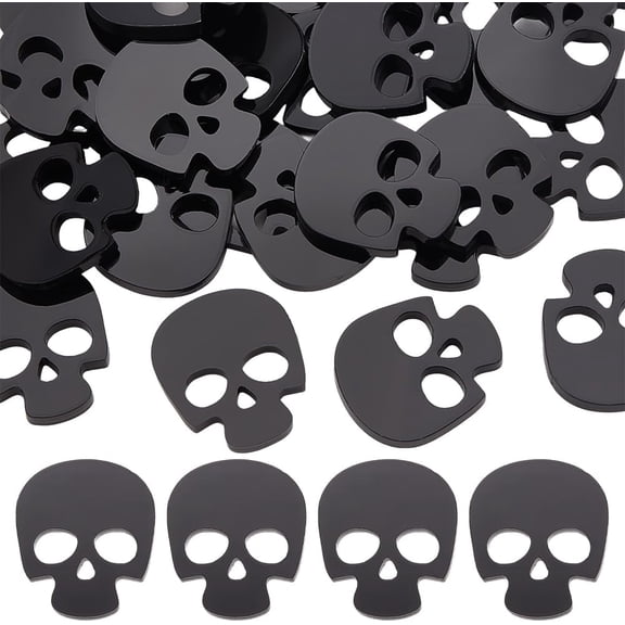 60pcs Black Buttons Flatback Decorative Craft Button 2 Holes Shape Acrylic Buttons Sewing Button for Sewing Decorations DIY Clothing Crafting 23x20mm