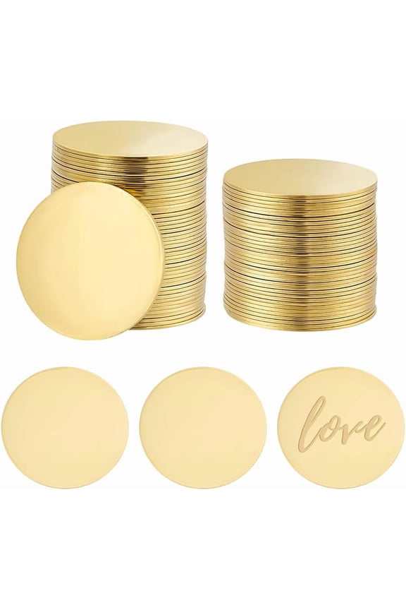 60pcs Brass Tags for Stamping 20mm Metal Stamping Blanks 24 Gauge Circle Brass Discs Circle Tags Golden Solid Blank Coins Stamping Discs for Earring Pendant Jewelry Craft Making No Hole