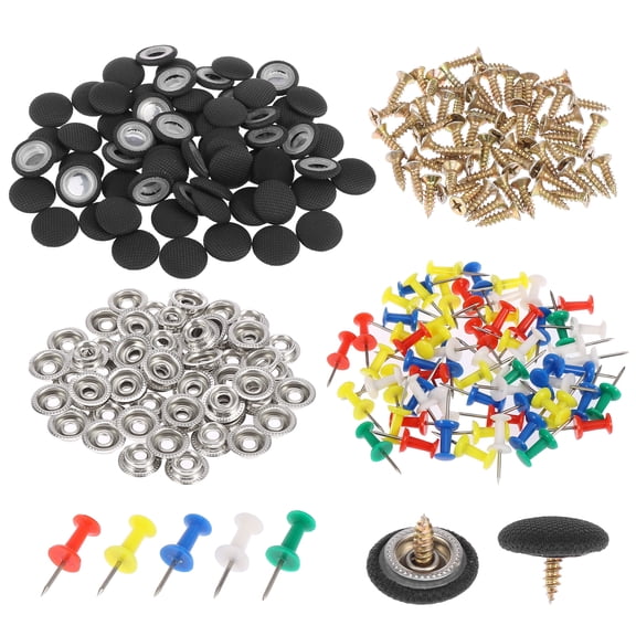 60pcs Car Roof Repair Rivets Auto Roof Snap Rivets Retainer Design Screw Cap Buckle Lint Black